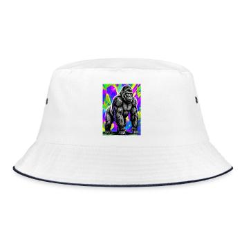 gorilla - Bucket Hat - white/navy - Front