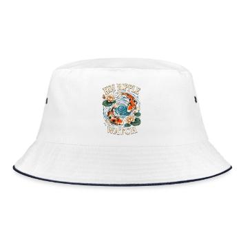 KOI RIPPLE WATCH - Bucket Hat - white/navy - Front