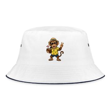 Tropical Monkey Party - Ambiances Hawaii - Bob - blanc/marine - Devant