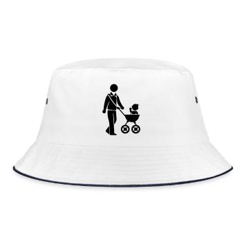 Dad Stroller Baby - Bucket Hat - white/navy - Front