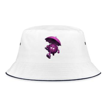 Red cabbage with umbrella - Bucket Hat - white/navy - Front