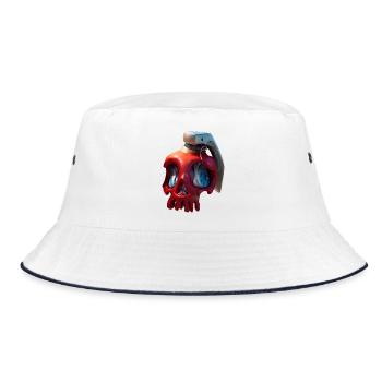 Crâne rouge avec casque VR - Bob - blanc/marine - Devant