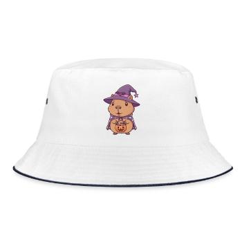 Capybara an Halloween - Bucket Hat - Weiß/Navy - Vorne