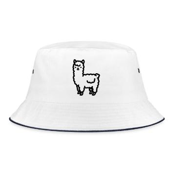 Alpaca - Bucket Hat - white/navy - Front