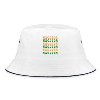 Vagator Indian Retro-Muster - Bucket Hat - Weiß/Navy - Vorne