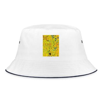 Crazy yellow - Bucket Hat - white/navy - Front