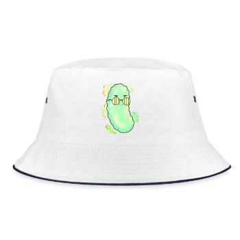 Schicke Pickle-Sonnenbrillen - Bucket Hat - Weiß/Navy - Vorne