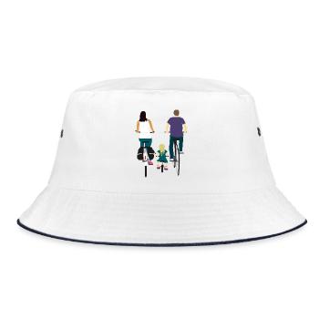 Cycling Together - Bucket Hat - Weiß/Navy - Vorne