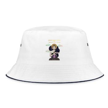 Mindfulness Buddha Inspirational Quote - Bucket Hat - white/navy - Front