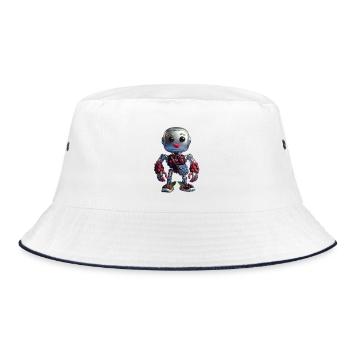 Berry Bot: Fruit-Filled Robo - Bucket Hat - white/navy - Front