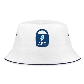 Icône de ligne de défibrillateur AED Emergency Rescue Vecto - Bob - blanc/marine - Devant