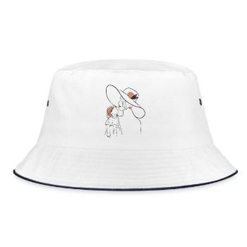 Mutter und Tochter - Bucket Hat - Weiß/Navy - Vorne