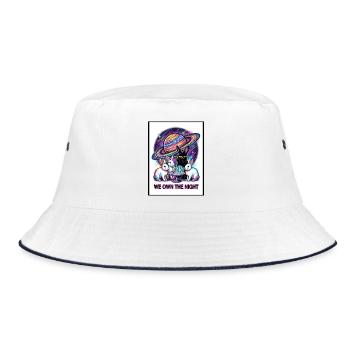 Wir besitzen die Nacht - Bucket Hat - Weiß/Navy - Vorne
