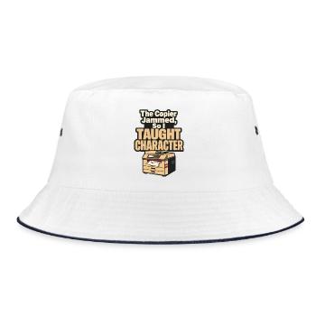 Funny Teacher Copier Jammed So I Taught Character - Bucket Hat - white/navy - Front