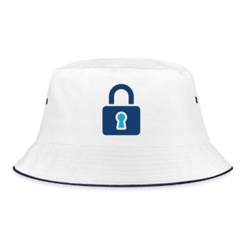 Padlock Solid Icon Secure Lock Security Protection - Bucket Hat - white/navy - Front