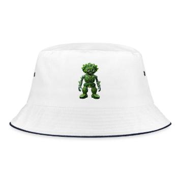 Verdant Automaton Avatar - Bucket Hat - white/navy - Front