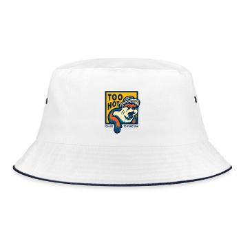 Too Hot to Function Meme - Bucket Hat - Weiß/Navy - Vorne