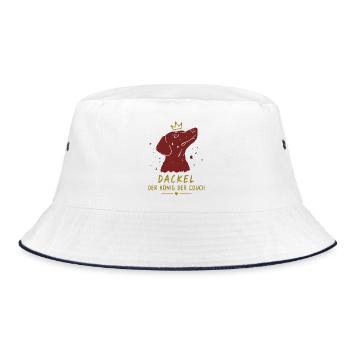Dackel König Der Couch - Bucket Hat - Weiß/Navy - Vorne