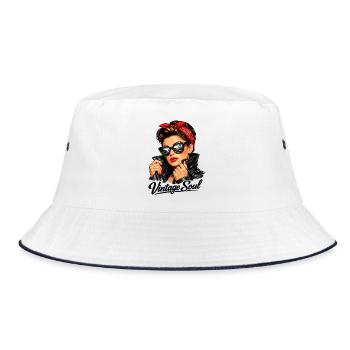 Soul Vintage – Un design stylé de pin-up rockabilly - Bob - blanc/marine - Devant