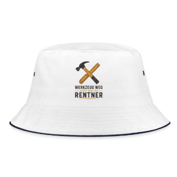 Werkzeug weg jetzt bin ich Rentner – Handwerker - Bucket Hat - Weiß/Navy - Vorne