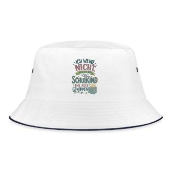 Ich weine nicht Schulkind Einschulung 2026 - Bucket Hat - Weiß/Navy - Vorne
