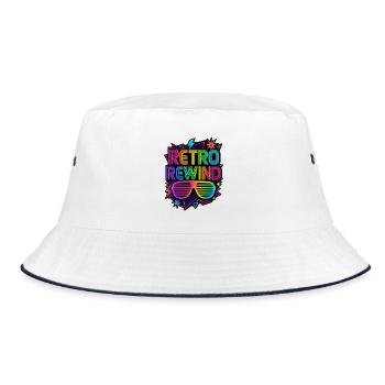 Retro Rewind 80's Costume 80s - Bucket Hat - white/navy - Front