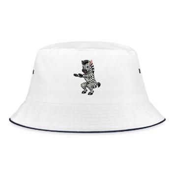 Zebra does squat - Bucket Hat - white/navy - Front
