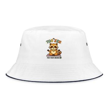 To Zen for your drama raccoon - Bucket Hat - white/navy - Front