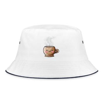 Kawaii Mug - Bucket Hat - white/navy - Front