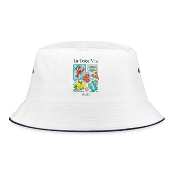 La Dolce Vita Küstenzauber - Bucket Hat - Weiß/Navy - Vorne