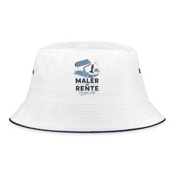Maler in Rente – Pinsel weg & Farbrolle Grafik - Bucket Hat - Weiß/Navy - Vorne