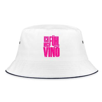 Ich fühl mich so Vino! - Bucket Hat - Weiß/Navy - Vorne