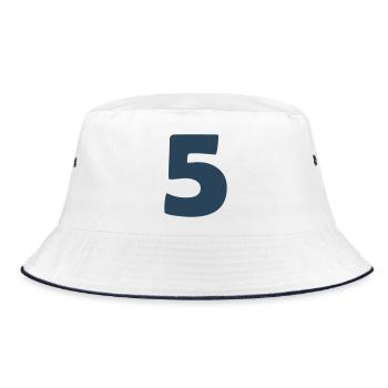 5_zahl- - Bucket Hat - white/navy - Front