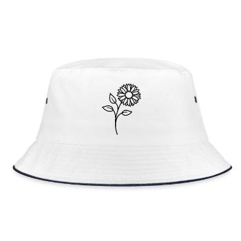 Motif floral d’une ligne de tournesol - Bob - blanc/marine - Devant