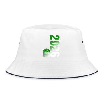 Basketball Champion Shirt 2026, green white - Bucket Hat - white/navy - Front