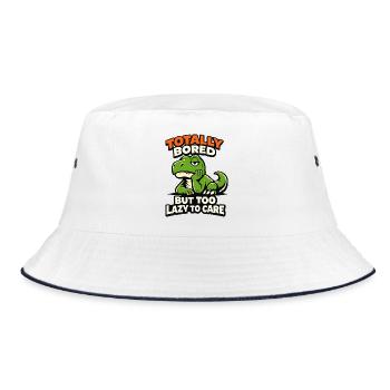 Seriously Bored Dinosaur - Bucket Hat - white/navy - Front