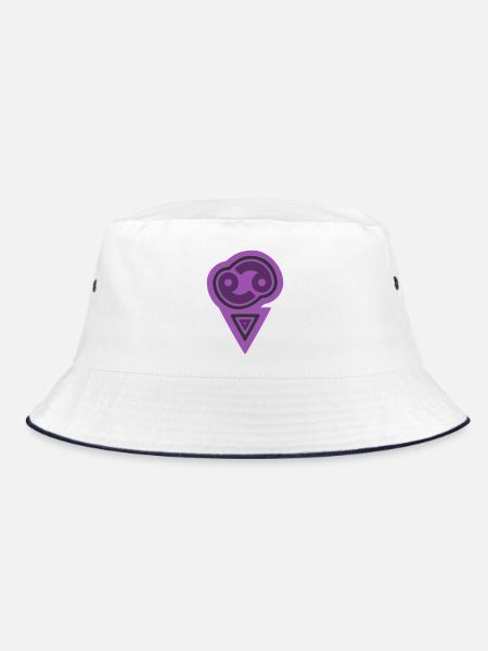 Zodiac Tribal Cancer and Water - Bucket Hat - white/navy - Front