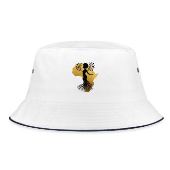 Africa Women – Roots Gift - Bucket Hat - white/navy - Front