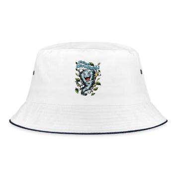 Kleiner Wirbelwind Lachender Tornado - Bucket Hat - Weiß/Navy - Vorne
