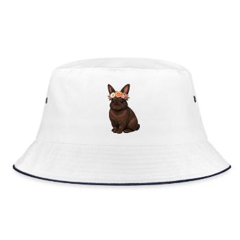 Havanna Kaninchen - Bucket Hat - Weiß/Navy - Vorne