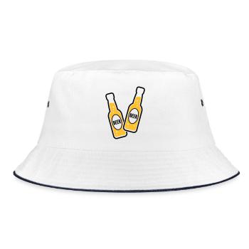 2 Toasting Beer Bottles (Beery / POS 2C) - Bucket Hat - white/navy - Front