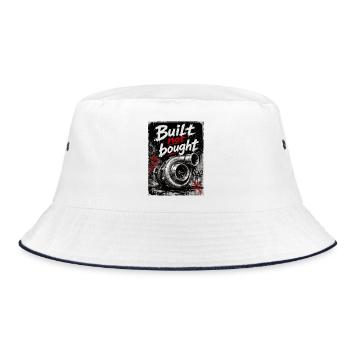 Racer - built not bought - Bucket Hat - white/navy - Front