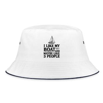 I Like My Boat And Maybe Like 3 People - Bucket Hat - white/navy - Front