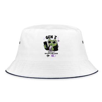 Grenouille de la génération Z avec une esthétique de mème drôle à la Boba Kawaii - Bob - blanc/marine - Devant