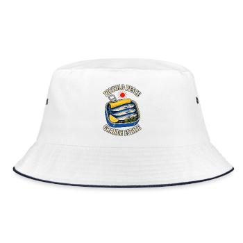 Sardinen Retro - Piccolo Pesce Grande Estate - Bucket Hat - Weiß/Navy - Vorne