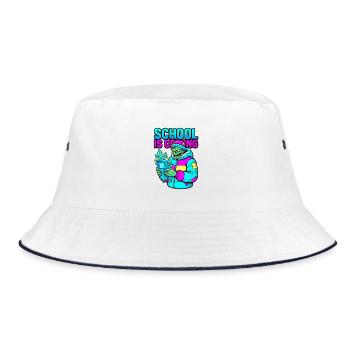 School Is Coming Winter '95 Handheld Gamer Zombie - Bucket Hat - white/navy - Front