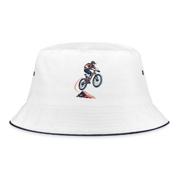 Chemise de saut en descente de VTT - Bob - blanc/marine - Devant