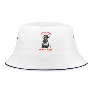 Liebe in der Luft - Bucket Hat - Weiß/Navy - Vorne