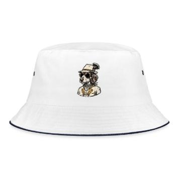 Bayrischer Jagdhund - Bucket Hat - Weiß/Navy - Vorne