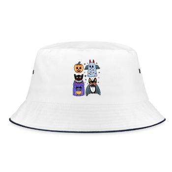 Halloween Kostüm Party - Bucket Hat - Weiß/Navy - Vorne
